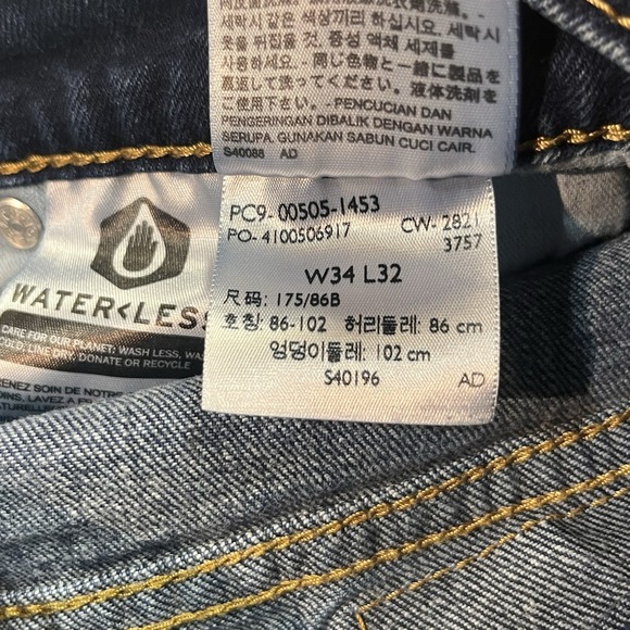 Levi's 505 Jeans Mens Size 34x32 Blue Regular Straight Rigid Denim Pants EUC - Picture 7 of 7